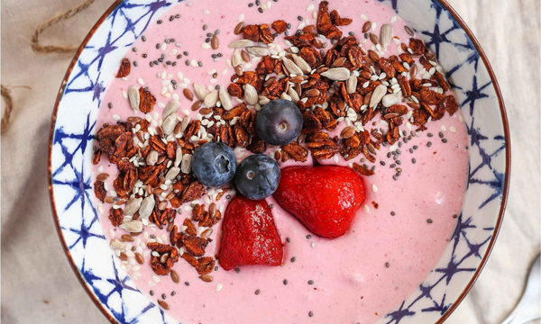 Strawberry & Cottage Cheese Smoothie Bowl